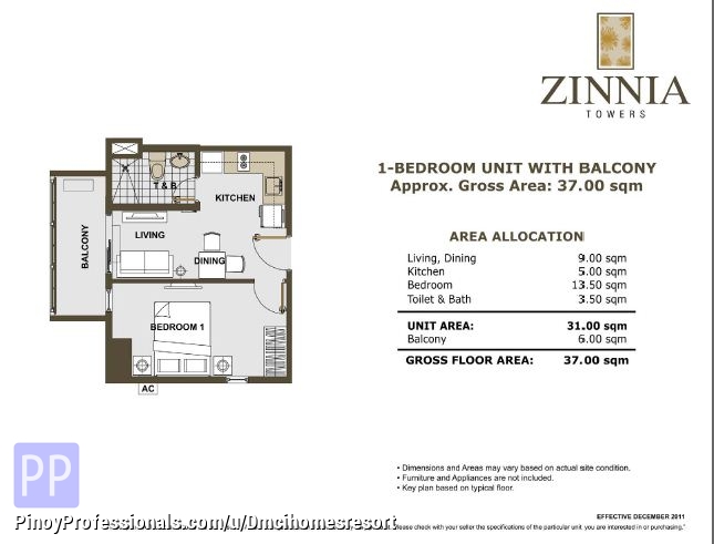 ZINNIA TOWERS 1 Bedroom Condo Along North Edsa Munoz QC